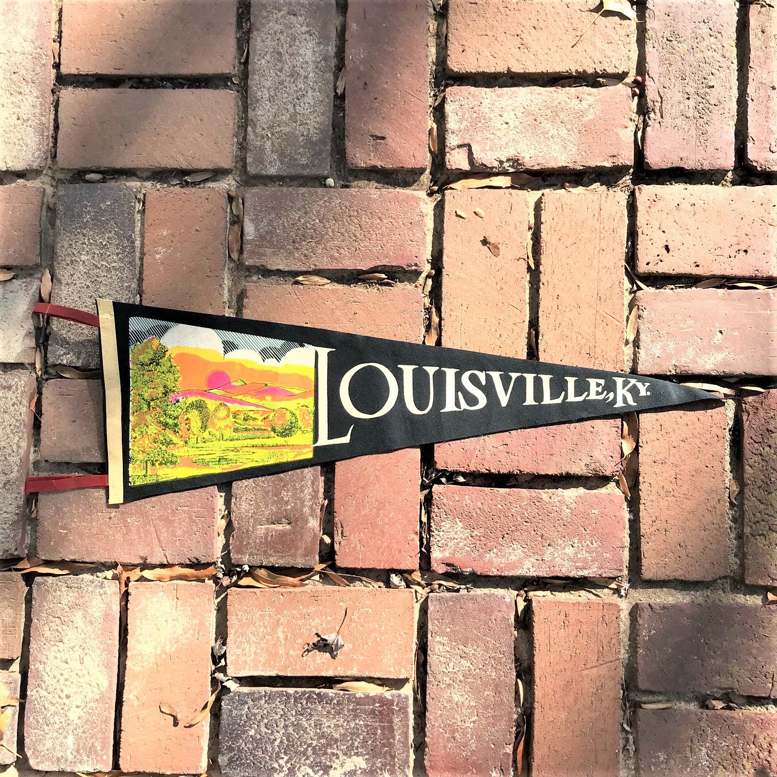 Vintage Louisville Cardinals College University Pennant Flag 